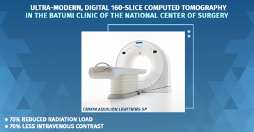 Digital, 160-slice computed tomography (CT) at The Batumi Clinic of The National Center of Surgery