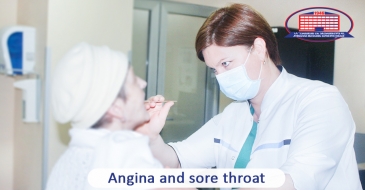 What is angina and what are symptoms that make it different from a usual sore throat?