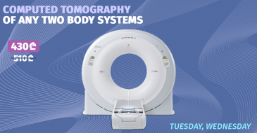 We offer you the Computed Tomography scanning with a contrast of any 2 systems!