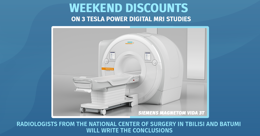 Weekend discounts on digital, 3 Tesla MRI in Batumi clinic