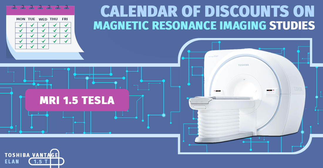 Discount on 1.5 Tesla MRI studies on weekdays (MRI)