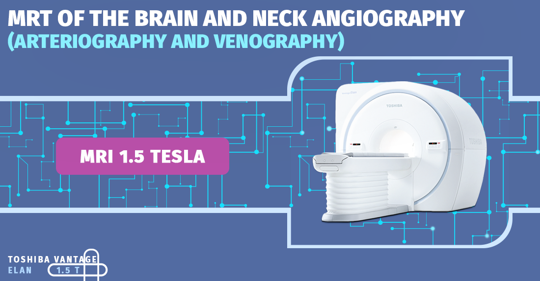 Magnetic-resonance angiography (arteriography and venography) of brain and neck