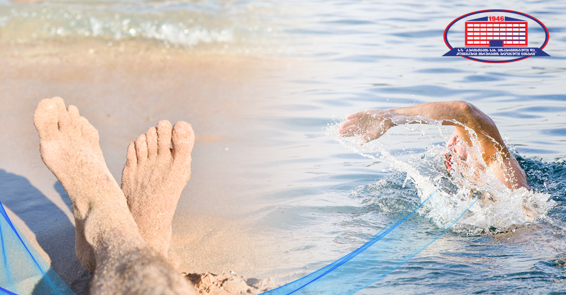 When is the swimming in the sea beneficial for people suffering from the varicose veins? Is sand bathing and tanning harmful to varicose veins?