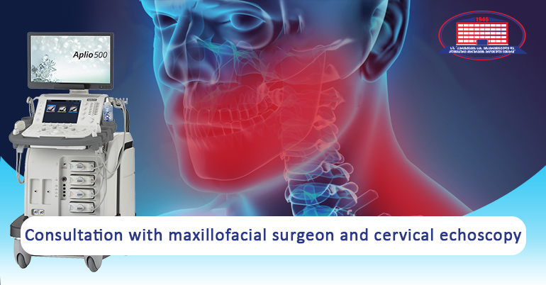 We offer a consultation with maxillofacial surgeon and cervical (Soft tissue of the neck) echoscopy